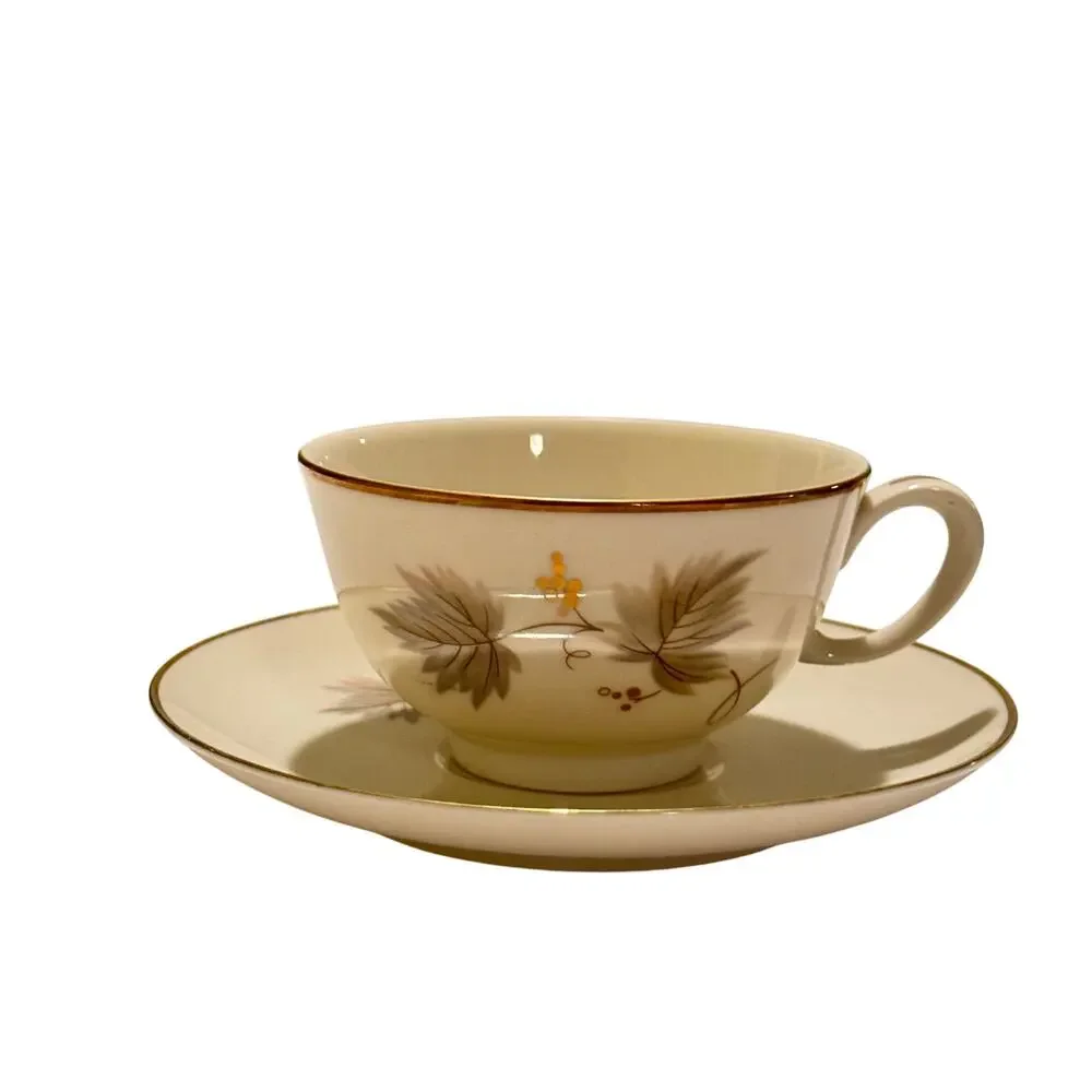 Noritake Ivory China Fantasia 7532 Plate & Cup Set Gold Trim Elegant Dinnerware - Picture 2 of 9